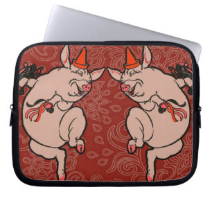 Housse Pour Ordinateur Portable Dancing Pig Antique Cute Danseuse