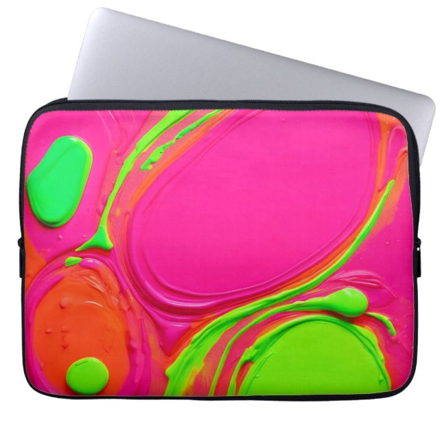 Housse Pour Ordinateur Portable Danse de peinture liquide Neon (Devant)
