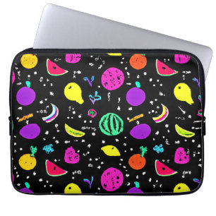 Housse Pour Ordinateur Portable Danse énergique de fruits néons