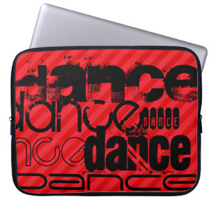 Housse Pour Ordinateur Portable Danse ; Grandes rayures rouges écarlates