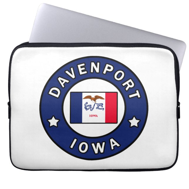 Housse Pour Ordinateur Portable Davenport Iowa (Devant)