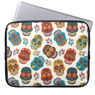 Housse Pour Ordinateur Portable Day of Dead, un motif sans soudure.