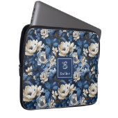 Housse pour ordinateur portable de luxe avec fleur (Devant droit)