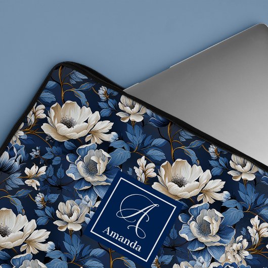 Housse pour ordinateur portable de luxe avec fleur