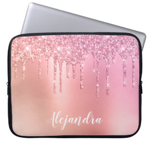 Housse Pour Ordinateur Portable De magnifiques gouttes d'or rose rose et de cuivre