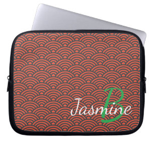 Housse Pour Ordinateur Portable Déco et monogramme japonais classique