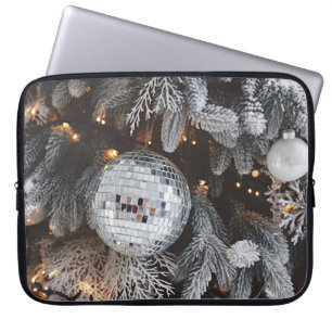 Housse Pour Ordinateur Portable Décorations d'arbres de Noël, fond lumineux festif