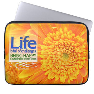 Housse Pour Ordinateur Portable "Défis de la vie et bonheur" Citation inspirée