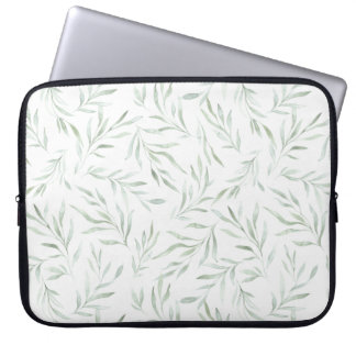 Housse Pour Ordinateur Portable Délicat vert feuillage gris vert
