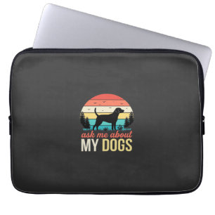 Housse Pour Ordinateur Portable Demandez-moi à propos de mon chien Rétro Sunset_1