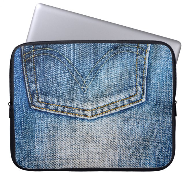 Housse Pour Ordinateur Portable denim bleu (Devant)
