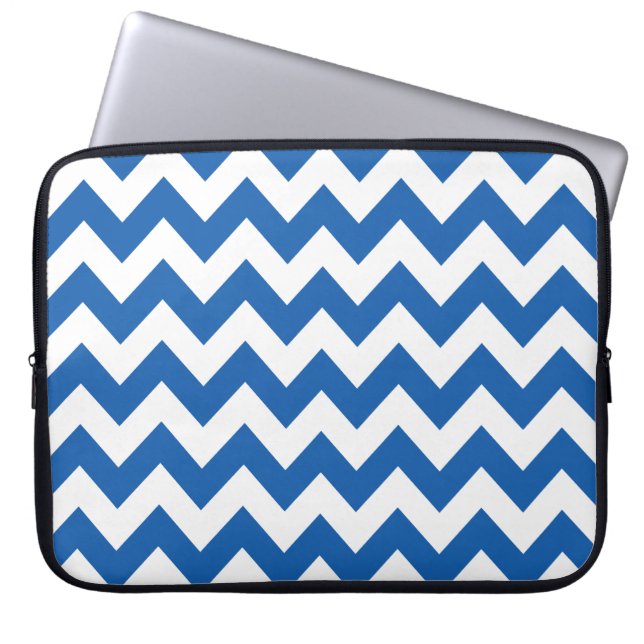 Housse Pour Ordinateur Portable Denim Blue Bold Chevron (Devant)