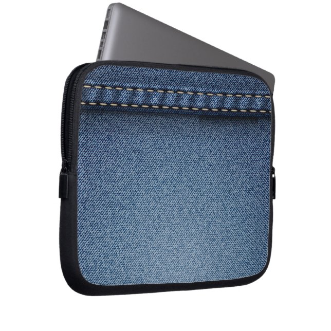 Housse Pour Ordinateur Portable Denim Jeans (Devant droit)