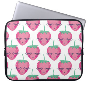 Housse Pour Ordinateur Portable Des fraises endormies, mignonnes motifs.