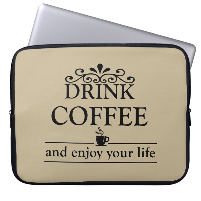 Housse Pour Ordinateur Portable des phrases de café amusantes (Devant)