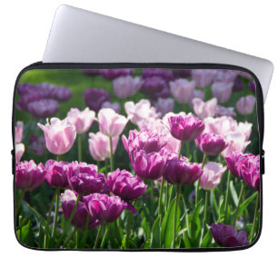 Housse Pour Ordinateur Portable Des tulipes lilas et roses brillantes par jour ens