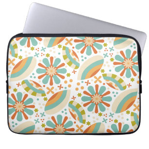 Housse Pour Ordinateur Portable Design abstrait coloré avec fleurs