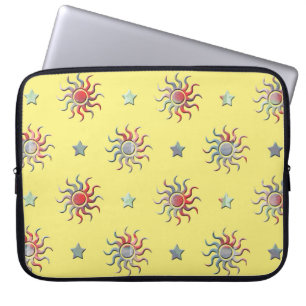 Housse Pour Ordinateur Portable Design coloré soleil et étoiles