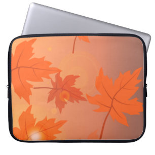 Housse Pour Ordinateur Portable Design d'automne avec feuilles d'érable et effet b