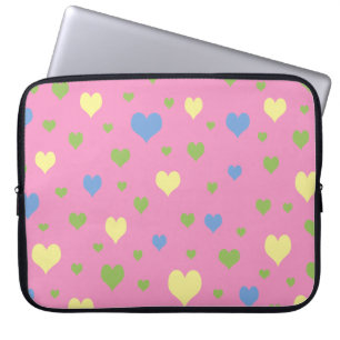 Housse Pour Ordinateur Portable Design de coeurs colorés