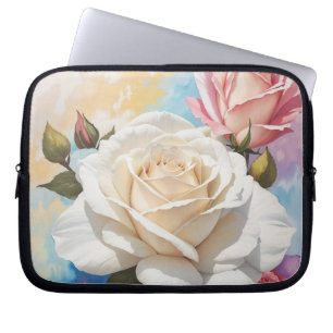 Housse Pour Ordinateur Portable Design de peinture Rose Bouquet