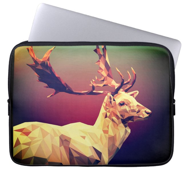 Housse Pour Ordinateur Portable Design en polygone de cerf (Devant)