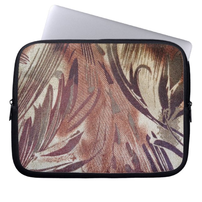 Housse Pour Ordinateur Portable Design floral Brown Abstrait 2 (Devant)