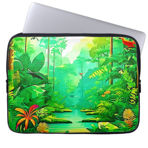 Housse Pour Ordinateur Portable Design forestier exotique