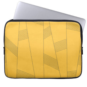 Housse Pour Ordinateur Portable Design graphique abstrait simple, jaune et moderne