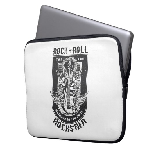 Housse Pour Ordinateur Portable Design Guitar Rock (devant gauche)