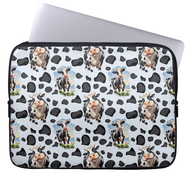 Housse Pour Ordinateur Portable Design Motif animal de vache (Devant)