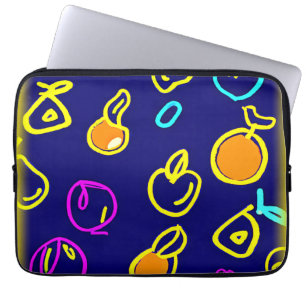 Housse Pour Ordinateur Portable Design Motif dynamique de fruits néons
