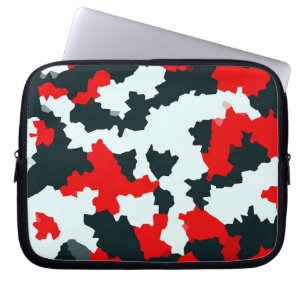 Housse Pour Ordinateur Portable Design Motif noir rouge fractal