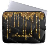Housse Pour Ordinateur Portable design noir doré (Devant)