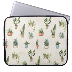 Housse Pour Ordinateur Portable Design Plante aquarelle pointé