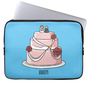 Housse Pour Ordinateur Portable dessin animé de gâteau mariage