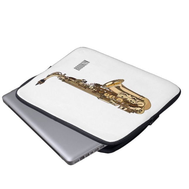 Housse Pour Ordinateur Portable dessin animé saxophone (Devant bas)