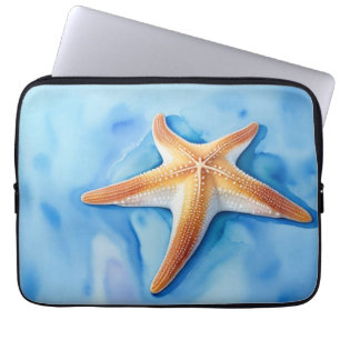 Housse Pour Ordinateur Portable Dessin aquarelle d'étoile de mer