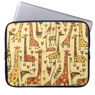 Housse Pour Ordinateur Portable Dessin De Giraffe, Amusant Design Sans Fil.