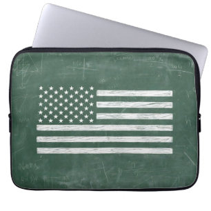 Housse Pour Ordinateur Portable Dessin de tableau noir du drapeau américain (dessi