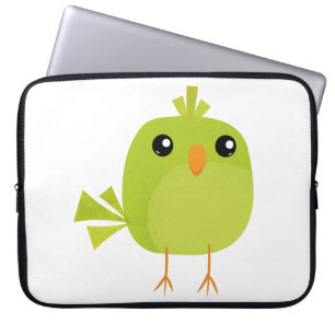 Housse Pour Ordinateur Portable Dessin d'oiseau vert