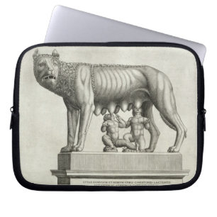Housse Pour Ordinateur Portable Dessin du bronze d'Etruscan du suc de -loup
