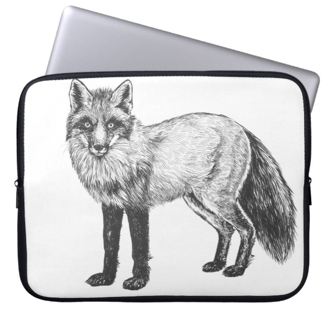 Housse Pour Ordinateur Portable Dessin Fox (Devant)