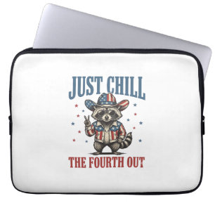 Housse Pour Ordinateur Portable Détendez-vous pour le quatrième patriotique Raccoo