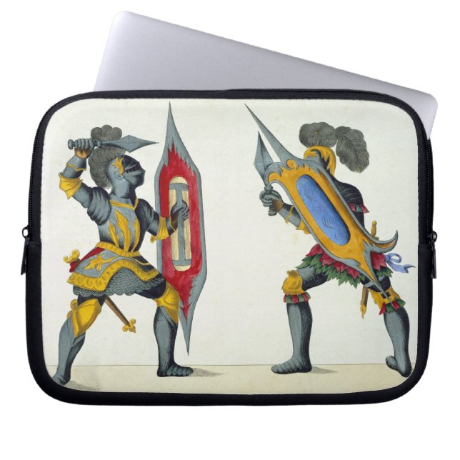 Housse Pour Ordinateur Portable Deux chevaliers combattant, plat 'd'une histoire (Devant)
