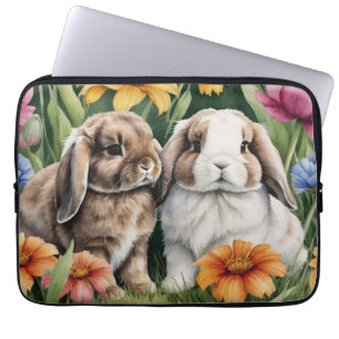 Housse Pour Ordinateur Portable Deux lapins de lapin de lapin de petite lop
