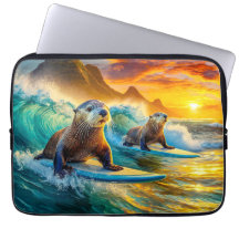 Deux Otters Surfing Design par Rich AMeN Gill