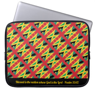 Housse Pour Ordinateur Portable Deux Patrimoine JAMAICA GRENADA Écriture chrétienn