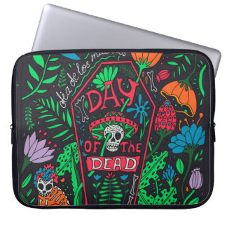 Housse Pour Ordinateur Portable Dia de los Muertos : Jeu de cartes de fête