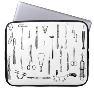 Housse Pour Ordinateur Portable Diagramme antique d'instruments médicaux